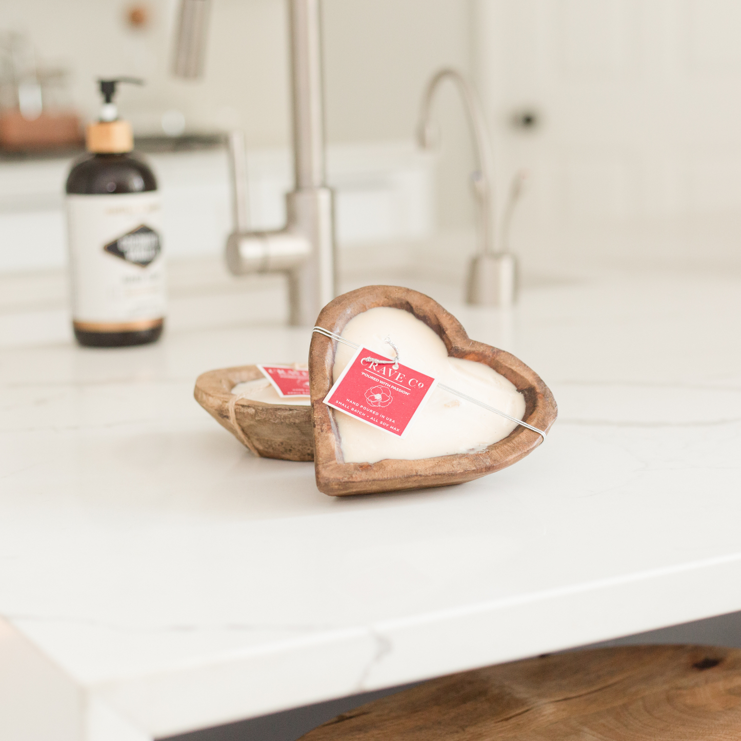 Hand Carved Wood Mini Heart Dough Bowl