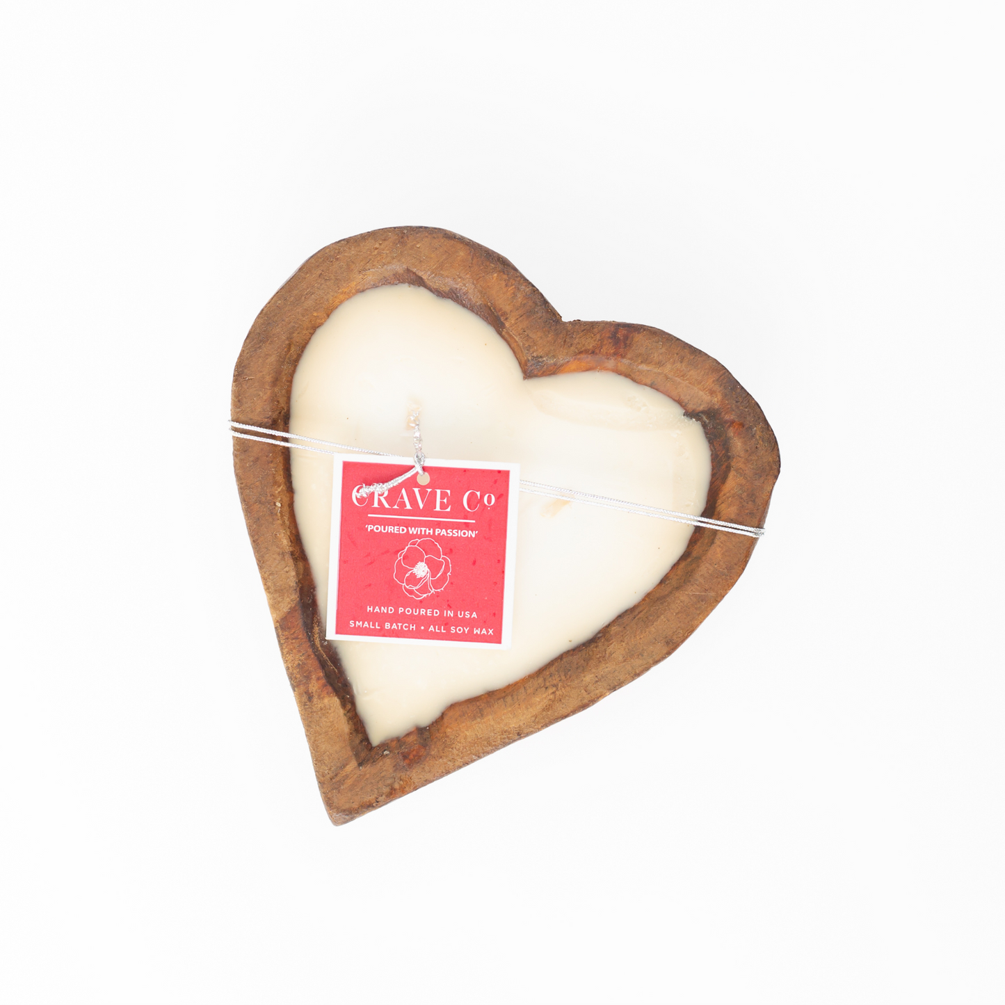 Hand Carved Wood Mini Heart Dough Bowl