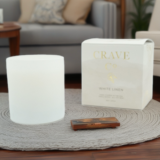 White Linen Boxed Candle
