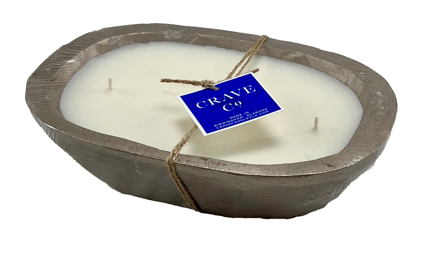Hand-Carved Wood Dough Bowl [Mini-Size]-Crave Candles
