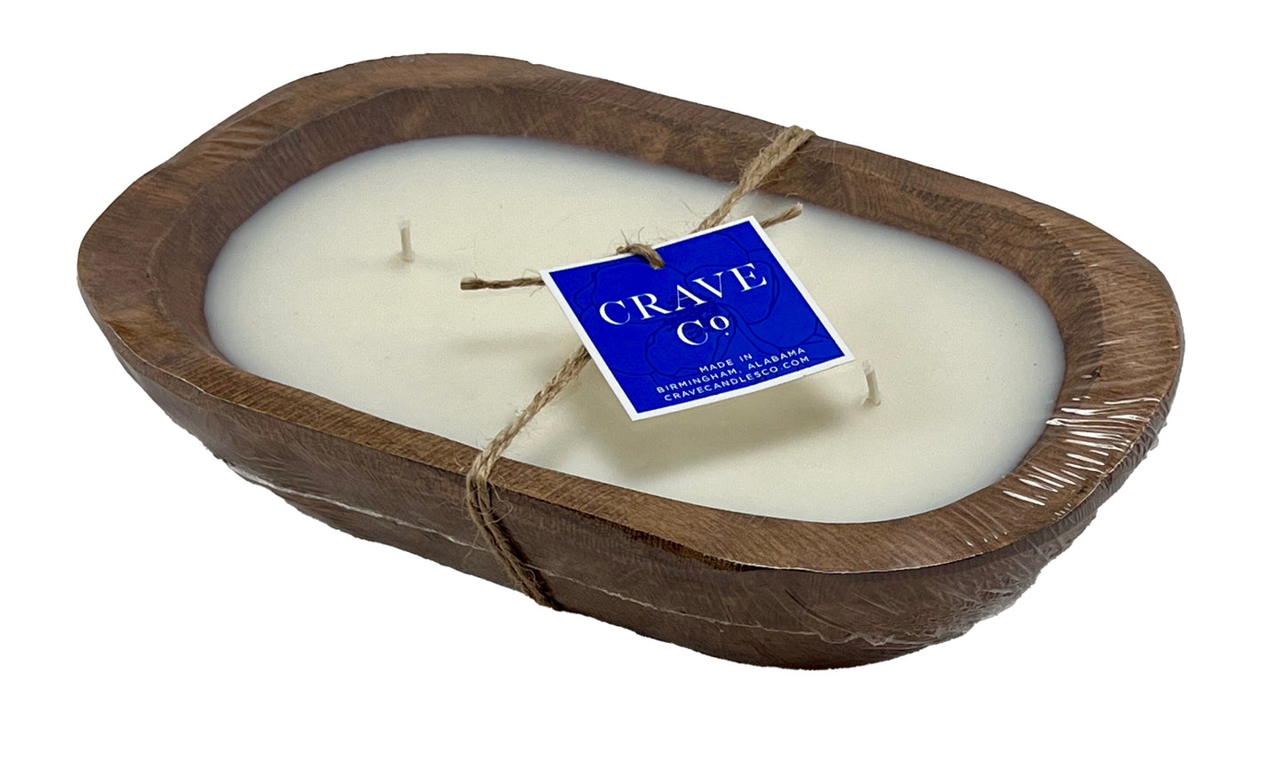 Hand-Carved Wood Dough Bowl [Mini-Size]-Crave Candles