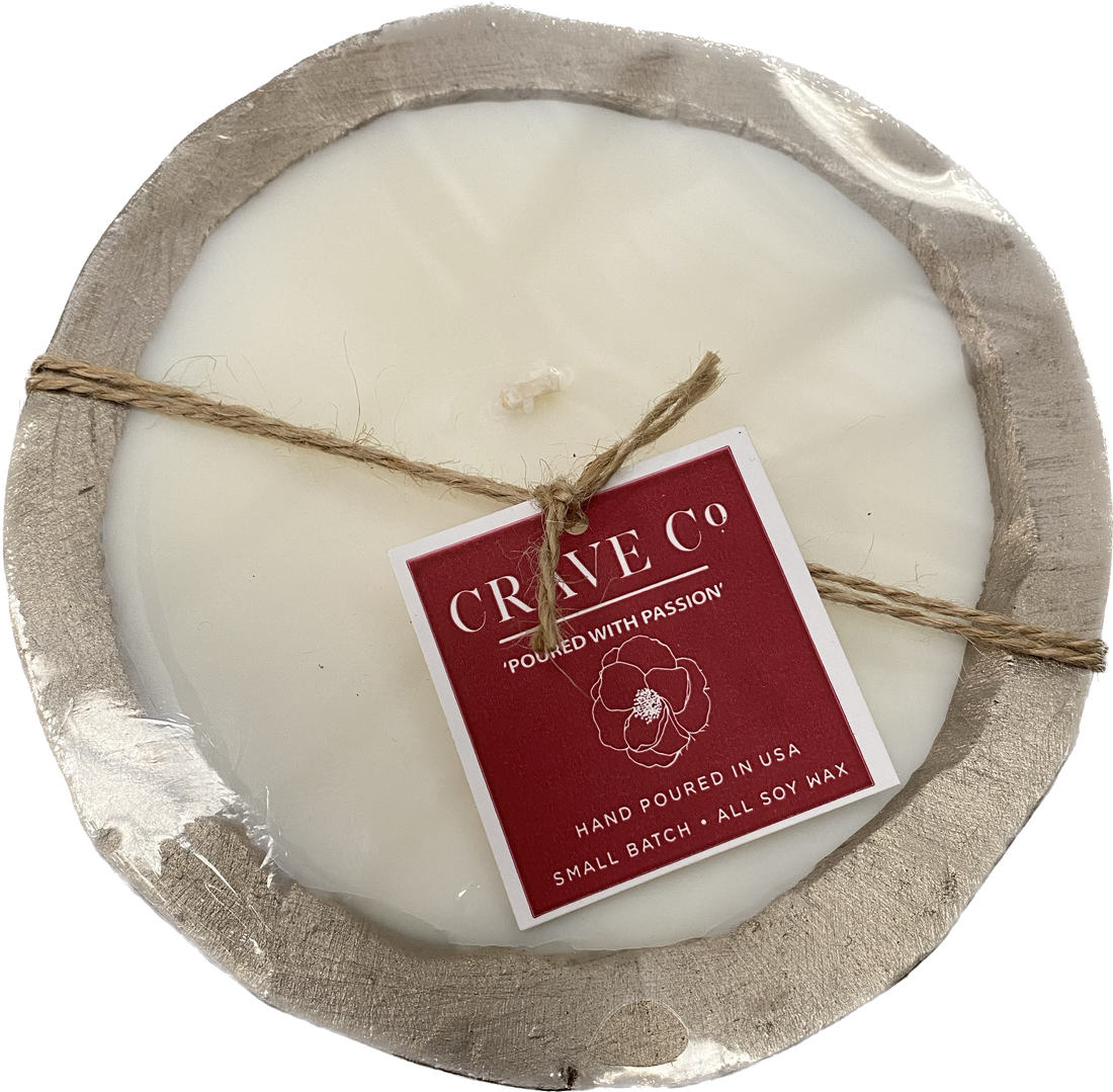 Hand Carved Wood Round Dough Bowl Small Crave Candles