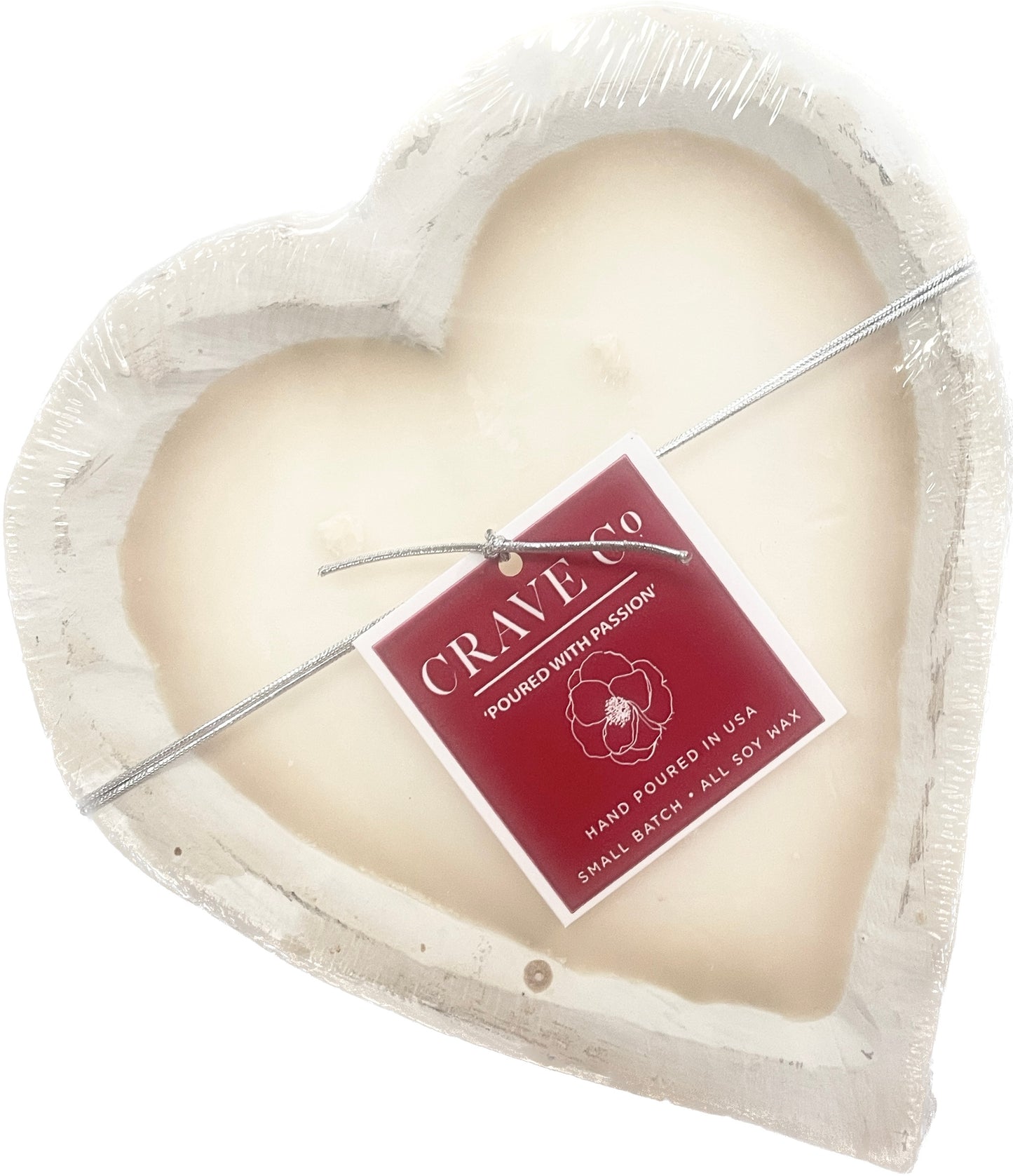 Hand Carved Wood Mini Heart Dough Bowl-Crave Candles