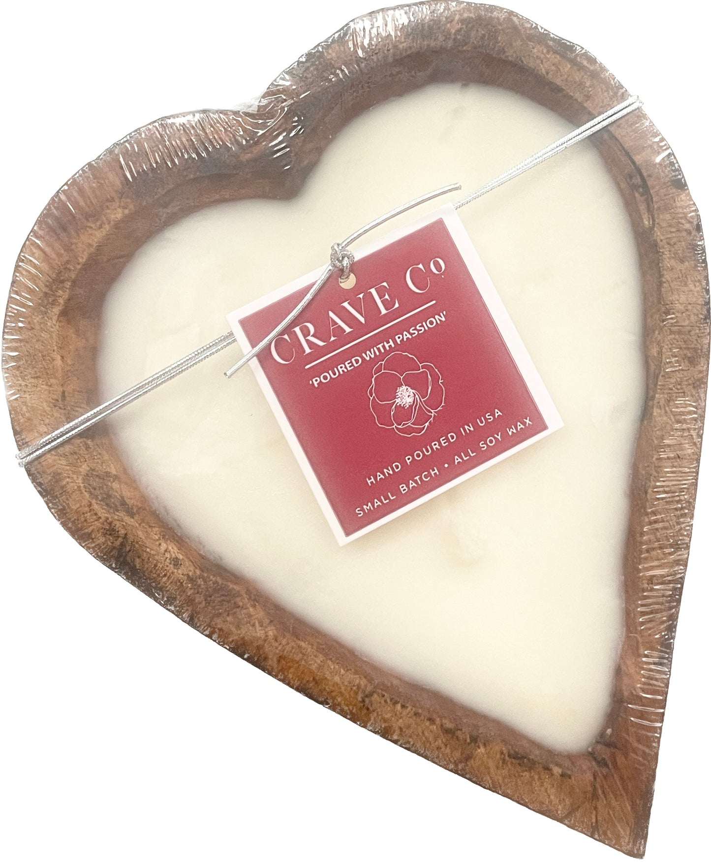 Hand Carved Wood Mini Heart Dough Bowl-Crave Candles