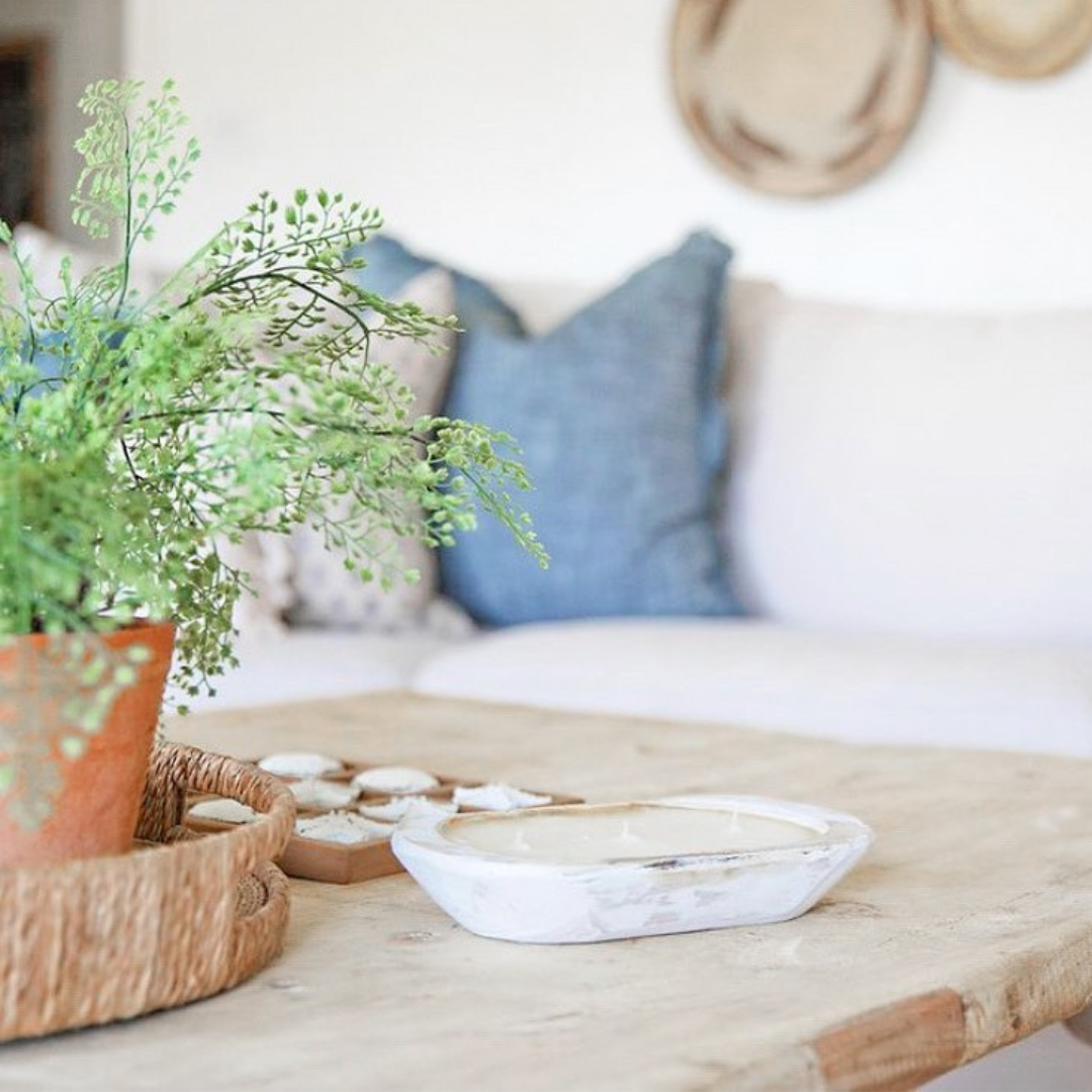 Hand-Carved Wood Dough Bowl [Mini-Size]-Crave Candles